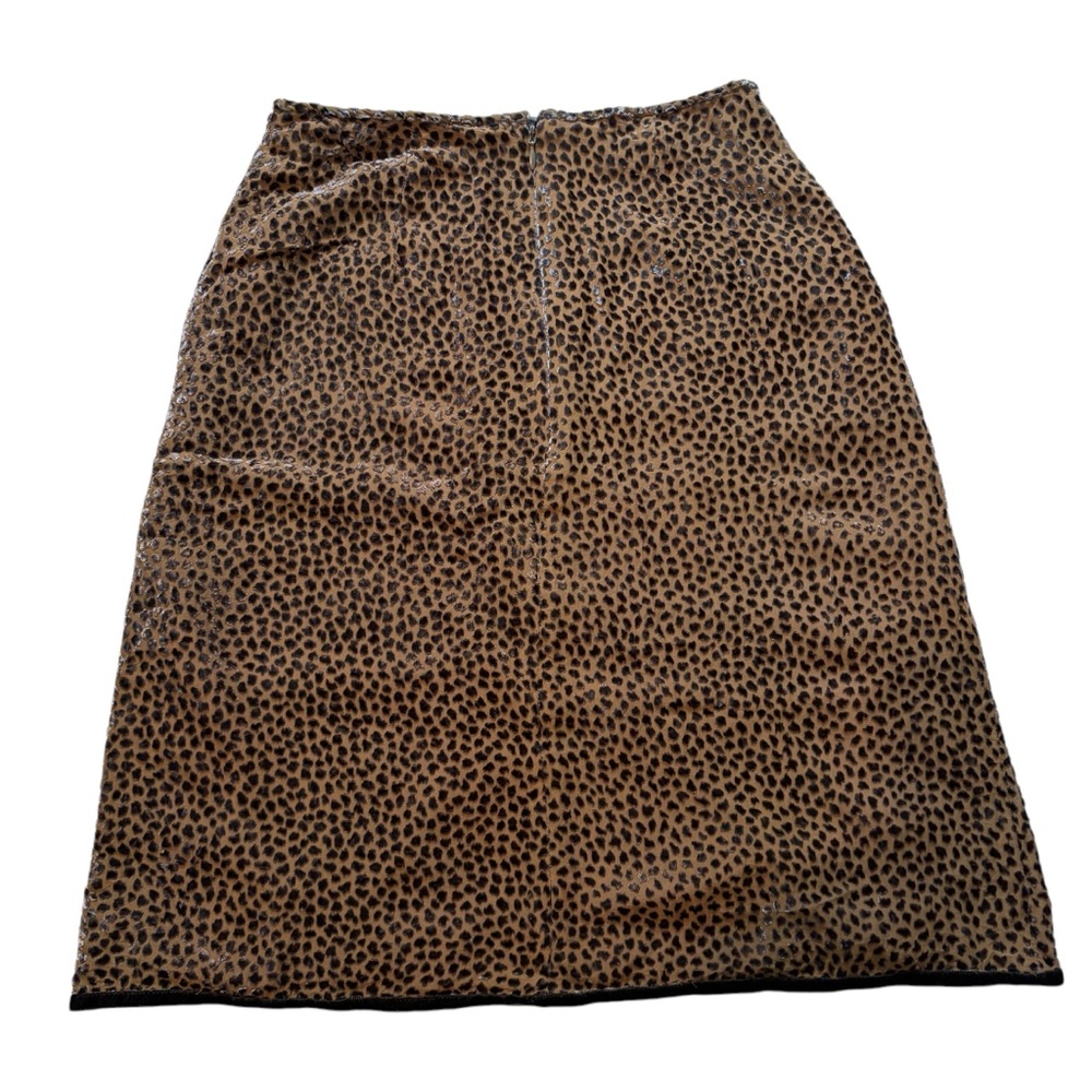 Elspeth Gibson London Animal Cheetah Print Dot Velvet Silk Blend Skirt - Picture 10 of 15